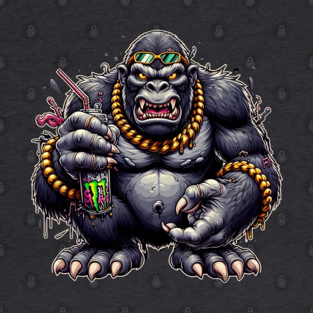 gorilla monster holding canned drink by EKLZR